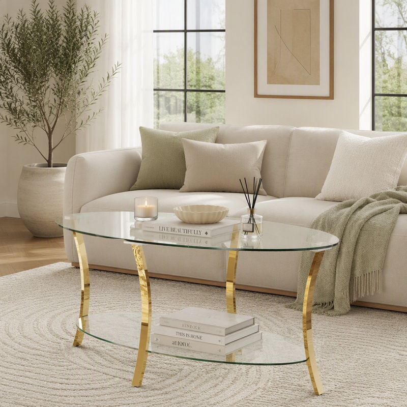 Table basse 43,3 po, Verre transparent