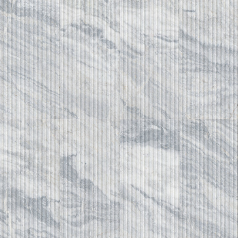 Flutelle 12 in. x 24 in. Concave Fluted Honed Marble Wall Tile, Terra Bella