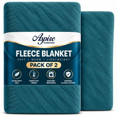 Aspire Homeware Teal Fleece Blanket