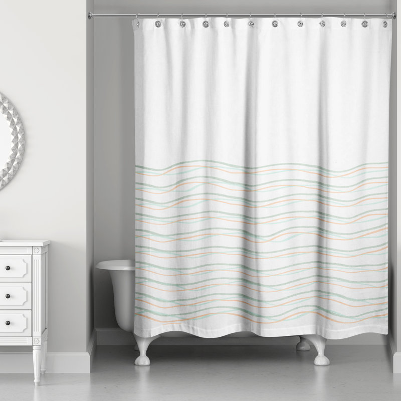 Rideau de douche simple Perine, Vert