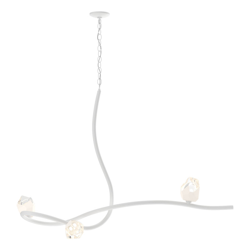 Glacier 3 - Light Unique/Statement Modern Linear Chandelier, White, White