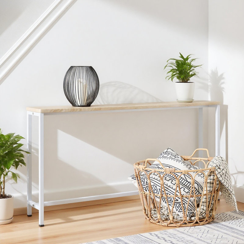 Abingt 120cm Console Table, 65cm H x 120cm W x 20cm D, Oak, White
