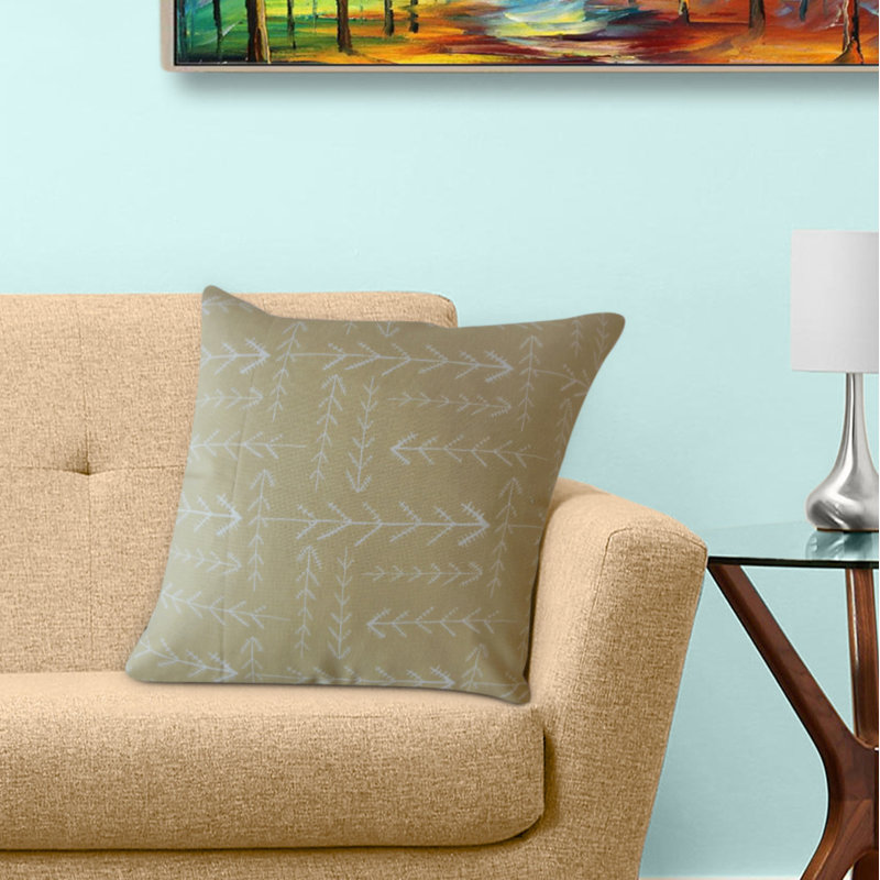 Coussin en coton Takako, 20 po x 20 po, Crème, Coussin décoratif
