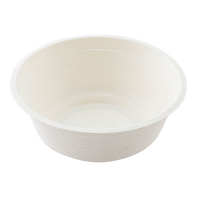 Restaurantware-Pulp Tek 32 Ounce Bagasse Bowls, 100 Grease Impervious Salad Bowls - Lids Sold Separately, Microwavable, Bagasse Bowls, Reinforced Rim, Freezable, Unbleached, For Salads Or More