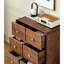 Commode d'appoint simple et ronde de couleur noyer