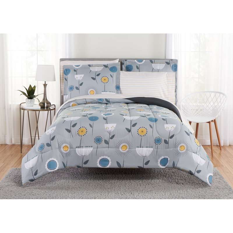 Ensemble d'édredon gris en microfibre, Très grand édredon et 8 pièces supplémentaires