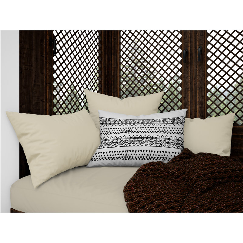 Titi Geometric Outdoor Reversible Throw Pillow, White