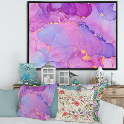 Reproduction d'art sur toile mauve abstraite mauve de luxe