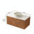 36" Modern Floating Bathroom Vanity with Twill Textured Wood Veneer Doors, Carrara White Sintered Stone Top & Ceramic Vessel Sink Options-1162980463-1162221468