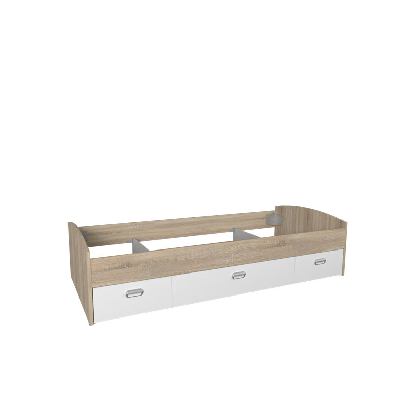 Ofelia Bed Frame With Drawer, 90 X 200 Cm, Sonoma Oak/White