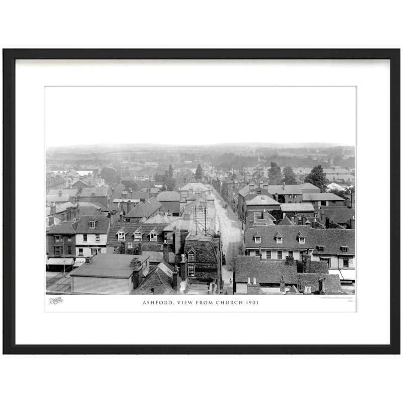 Ashford, View From Church 1901 - Single Picture Frame Print, 40cm H x 50cm W x 2.3cm D