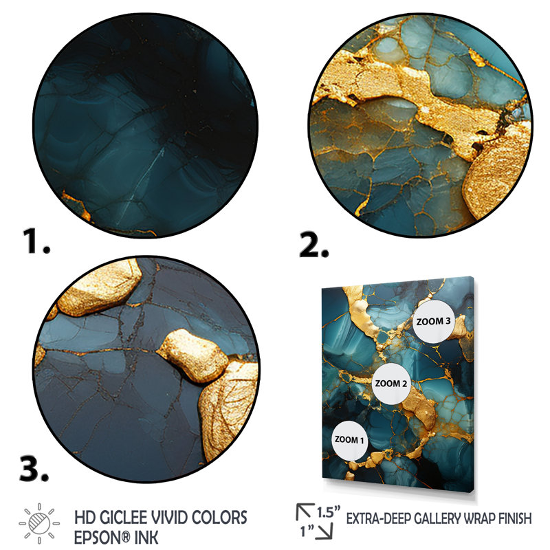 Or et vert topaze agate granit II - impression d'art abstrait mural, Cadre flottant noir, 60" H x 28" W