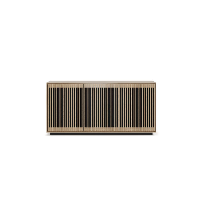 Profile 3-Door Media Storage Console, Washed Oak