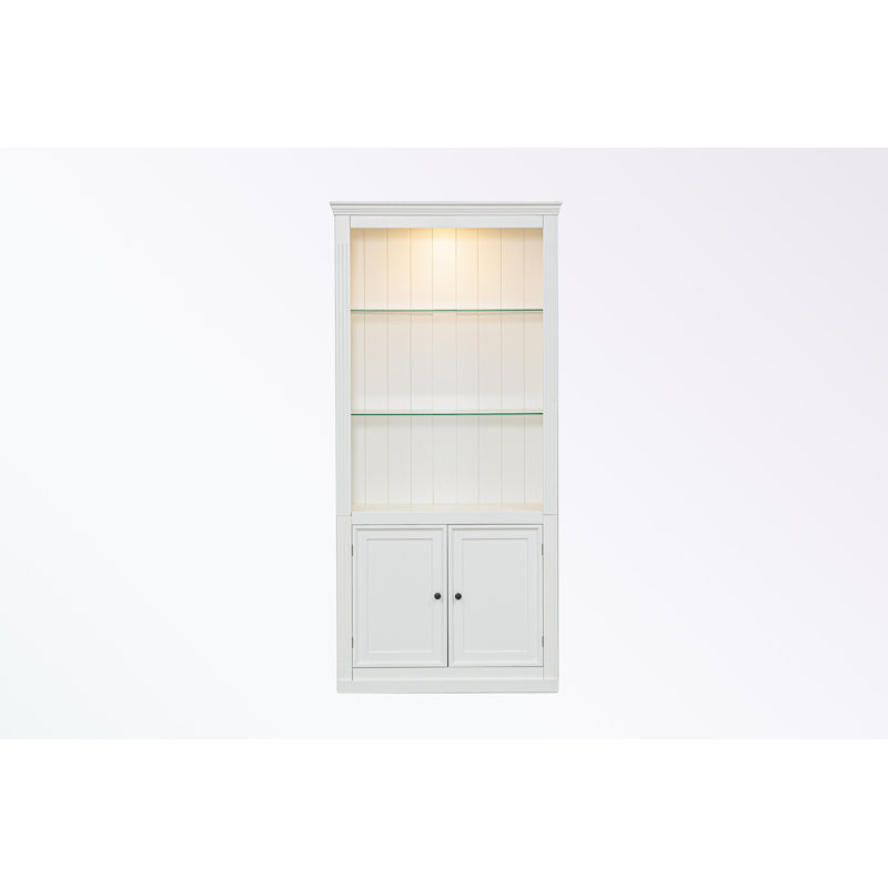 Armoire décorative avec deux portes et tablettes en verre