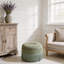 Pouf de rangement rond rembourré de 23,23 pouces avec franges-1393610043
