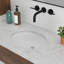 Lavabo de salle de bain ovale encastré en céramique blanc avec trop-plein 19 po x l 16 po