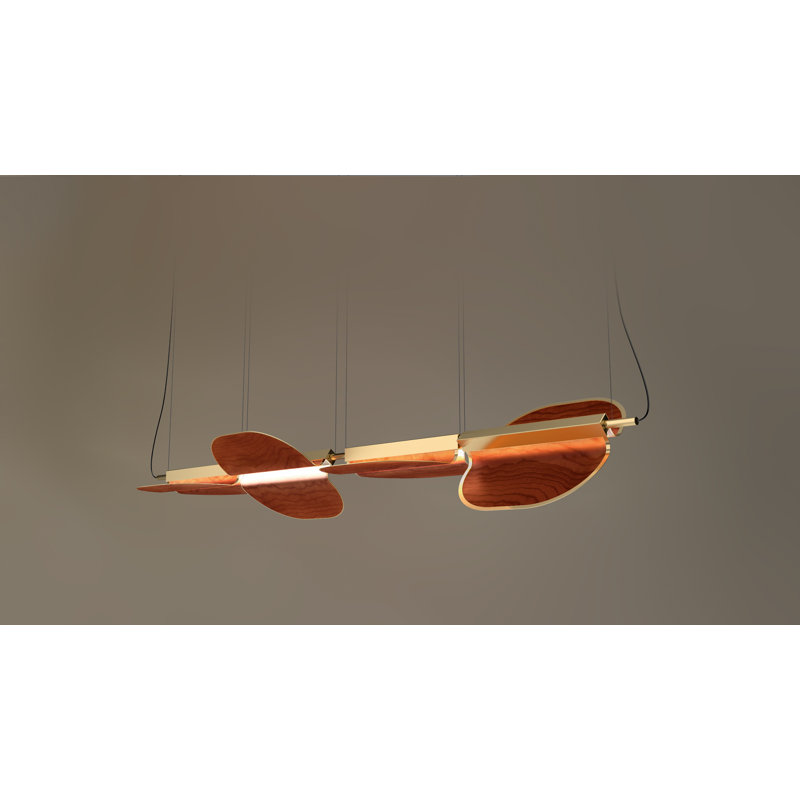Omma 4 - Light LED Pendant, Natural Cherry, Gold