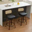 Tabouret de comptoir pivotant avec dossier en rotin de 25,6 po de hauteur Favets-114499547-114499549