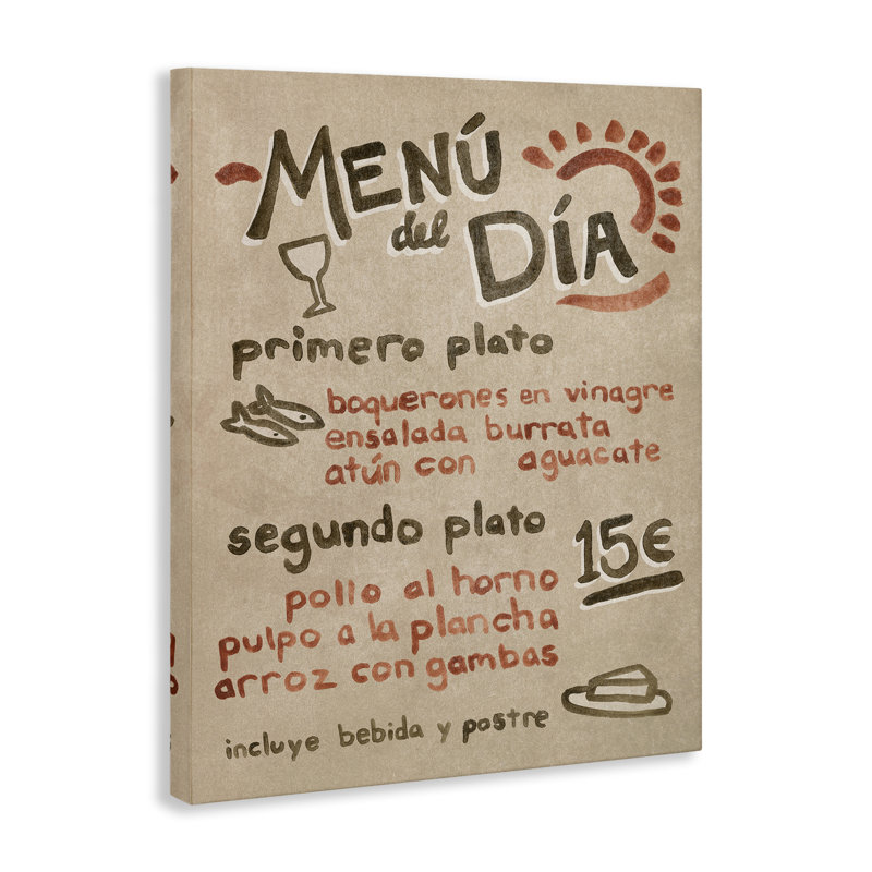  Art espagnol sur toile, "restaurant espagnol" par June Erica Vess, H 20 po x l 16 po
