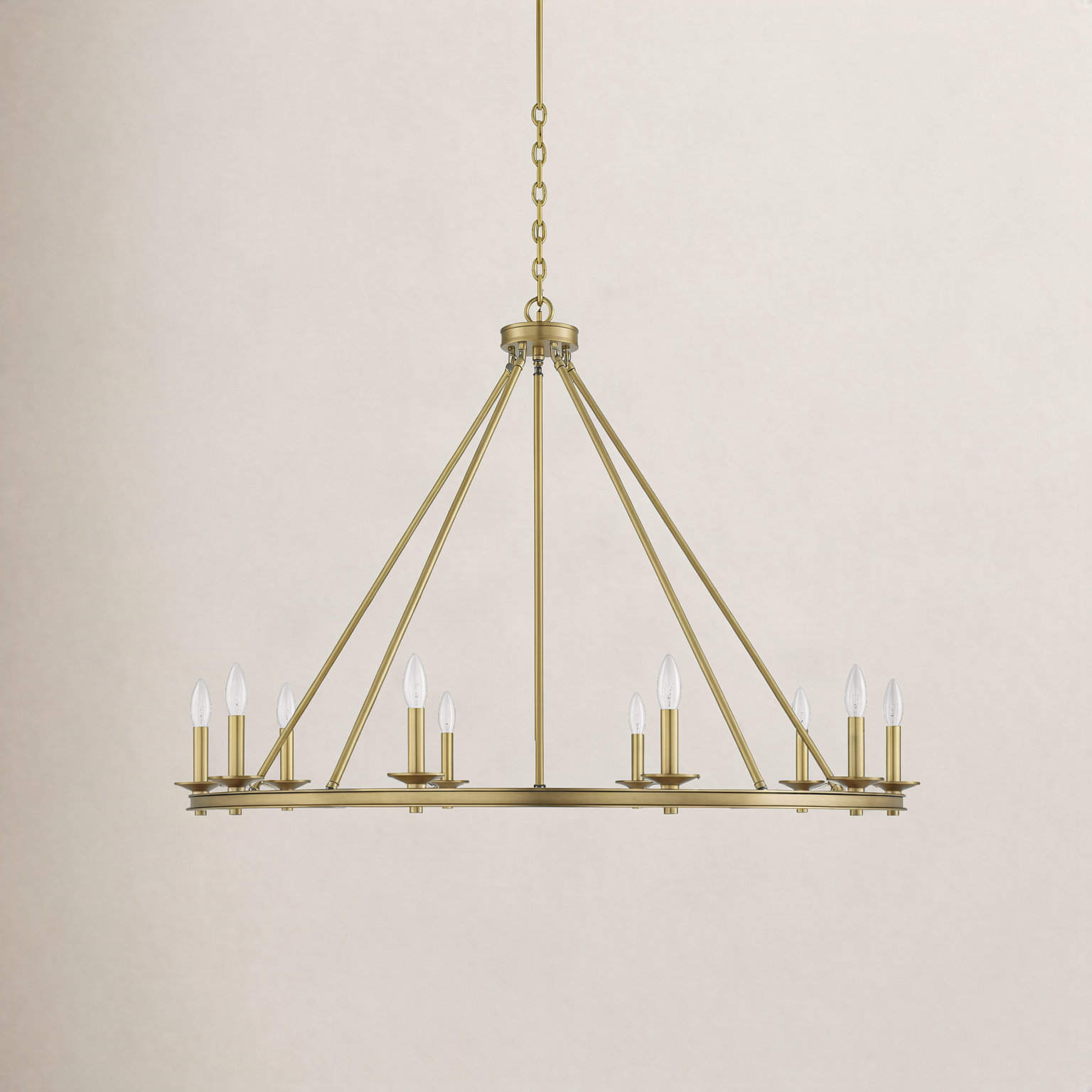 Poynor 10-Light Chandelier, Warm Brass