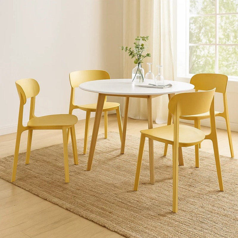 Chaise d'appoint empilable Bryany, Jaune