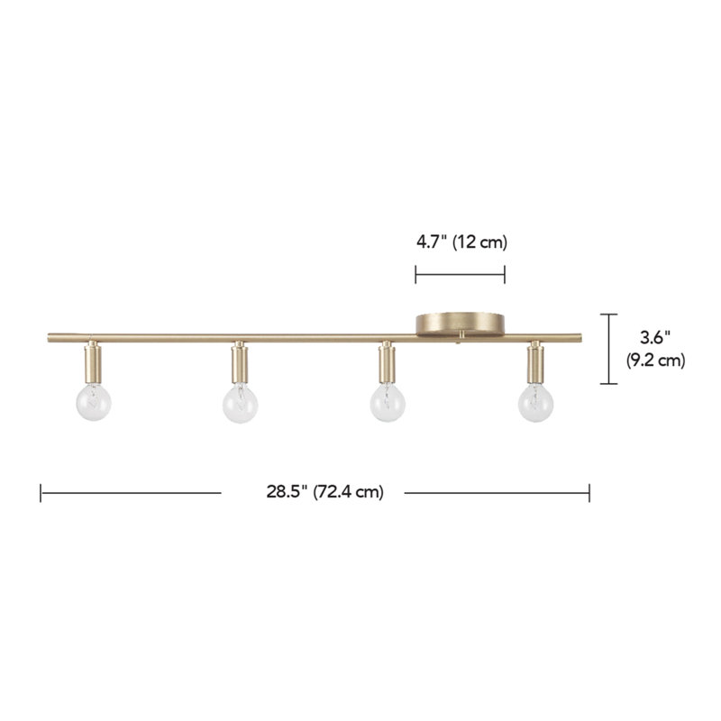 28.5'' 4 -Light Fixed Track Track Kit with Dimmable, Matte Gold