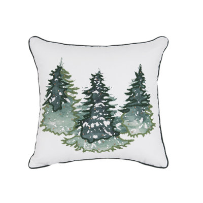 18" x 18" Evergreen Trees Throw Pillow