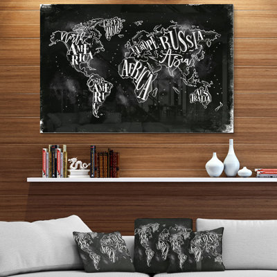 Carte du monde - impression sur toile