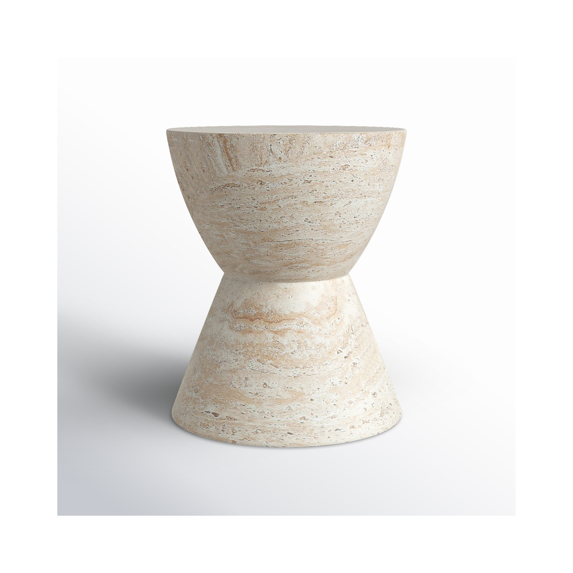 Northrup Concrete Side Table, Travertine