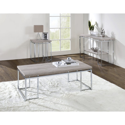Table basse avec base en métal