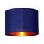 16cm H Cotton Drum Pendant Shade ( Uno ) in Navy Blue With Gold Inner