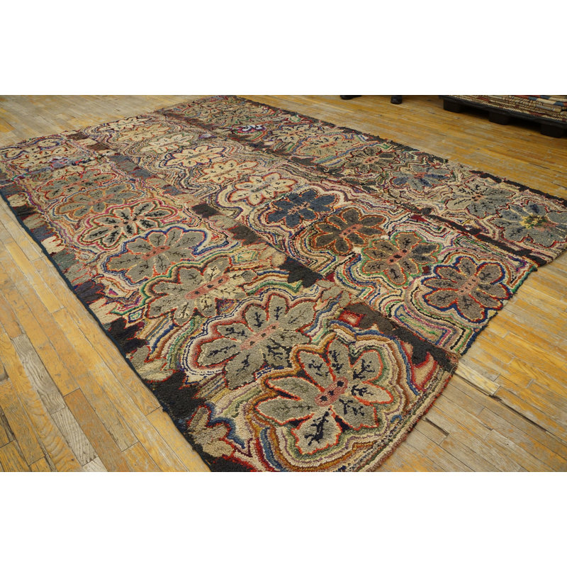 Antique American Hooked Folk Art Rug From America