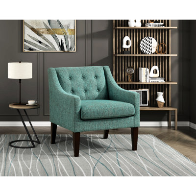 Chaise d'appoint élégante avec capacité de poids de 300 lb et bouton en contreplaqué - hauteur des pieds de 4,5 po