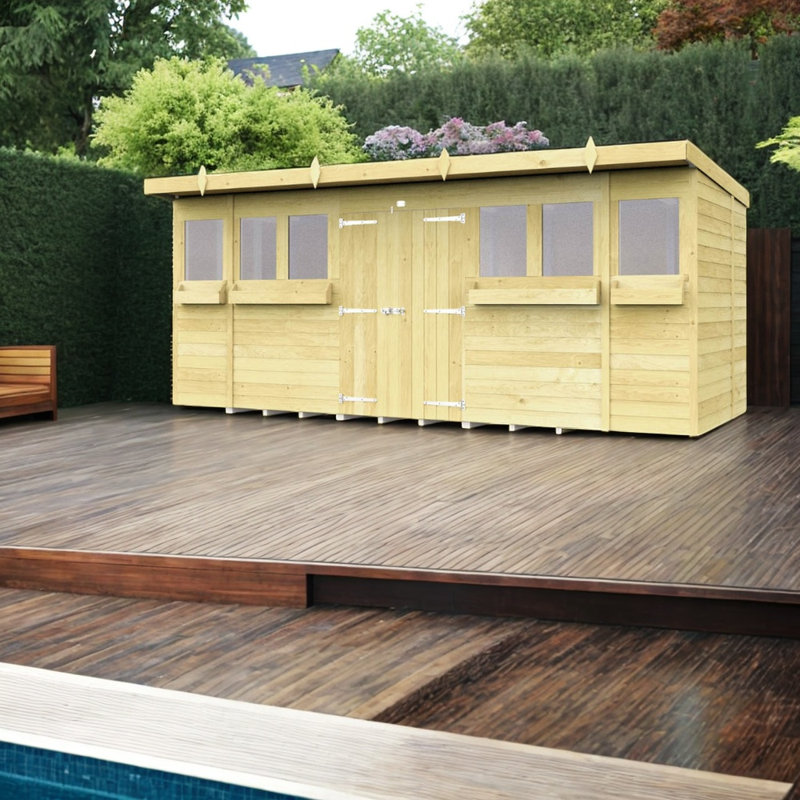 16ft x 8ft Pent Summer Shed