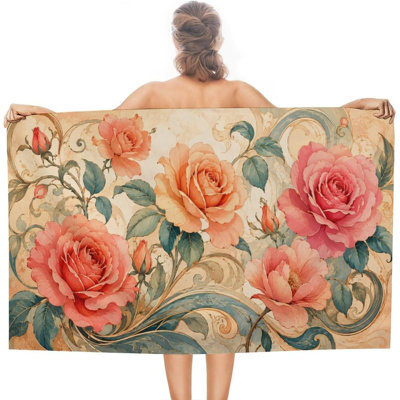 Serviette de plage Rose Floral