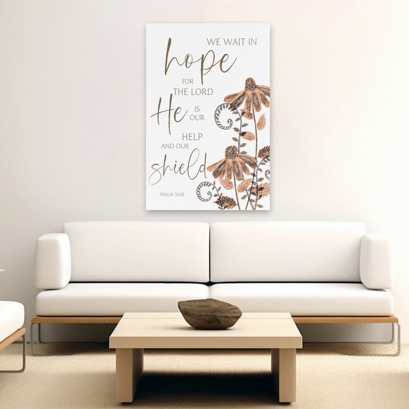 «We Wait In Hope - Contemporary Psalm 3320 Scripture Quote Art inspirant, H 40 po x l 60 po