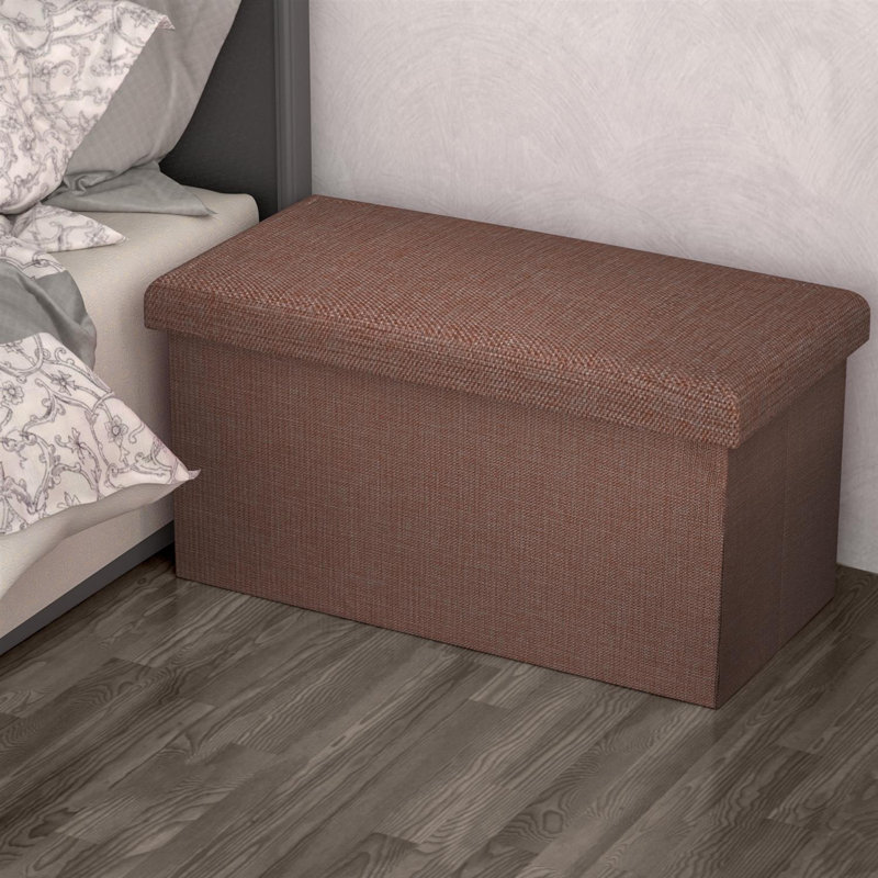Emilyjane 78cm Wide Rectangle Solid Colour Ottoman with Storage, Brown