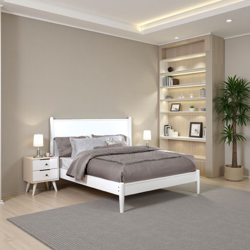 Scurlock Solid Wood Bed, White