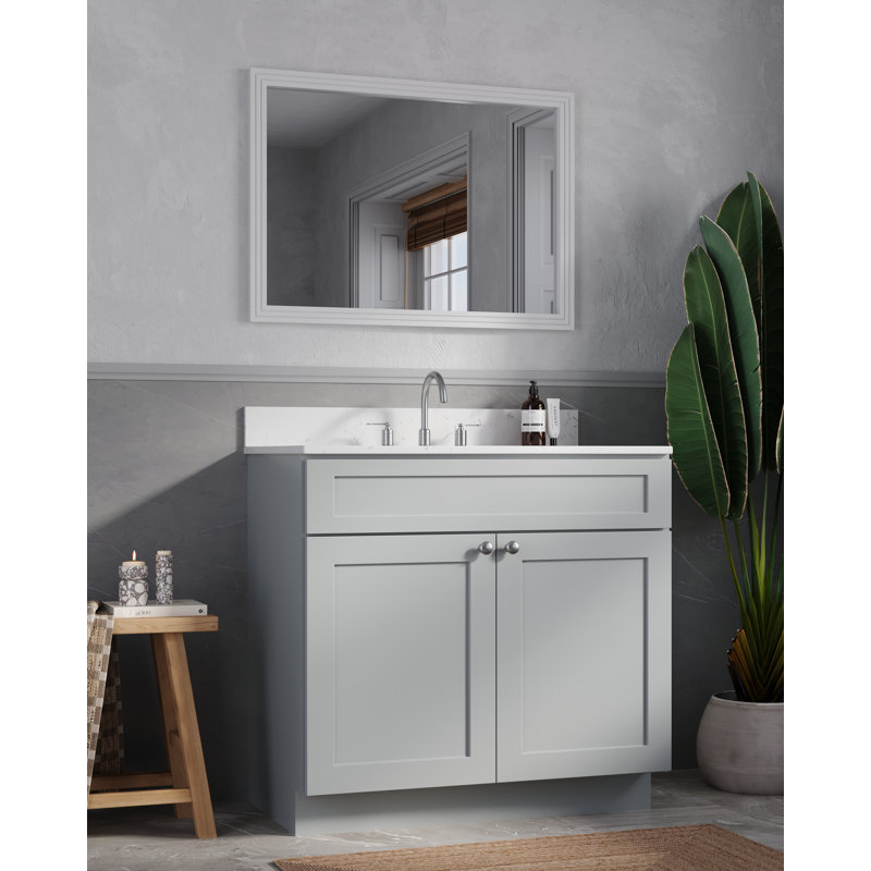 Ensemble de meuble-lavabo simple 36 po Chrisna, Gris