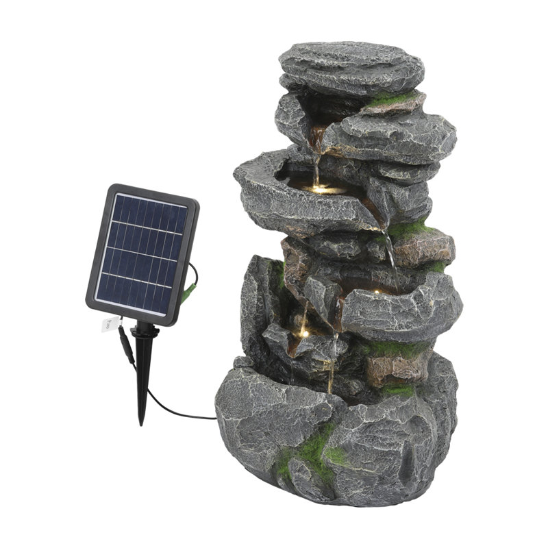 Weather Resistant Rock Fountain with Light