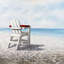 Art sur toile, chaise de plage blanche