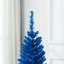 Arbre de Noël 6 pi avec 6 branches décoratives et support en plastique, bleu-121053975-121053977