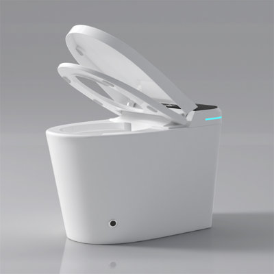 Modern Smart Toilet With Bidet Seat Built-In, Intelligent Toilet  Auto Open/Close Seat, Foot Sensor, LED Display,Night Light, Warm Water & Dryer