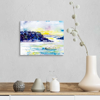 "Elliott Bay ferry-Seattle, Washington" par Eleanor Doughty, reproduction d’art sur toile