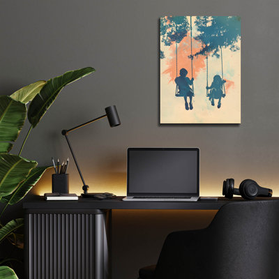 «Kids On Swings» par Andreas Magnusson, art mural en verre acrylique