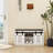 Modern Shoe Storage Bench, 2-Tier Entryway Bench with 2 Sliding Barn Doors & Full Soft Removable Seat Cushion for Entryway, Hallway, Bedroom