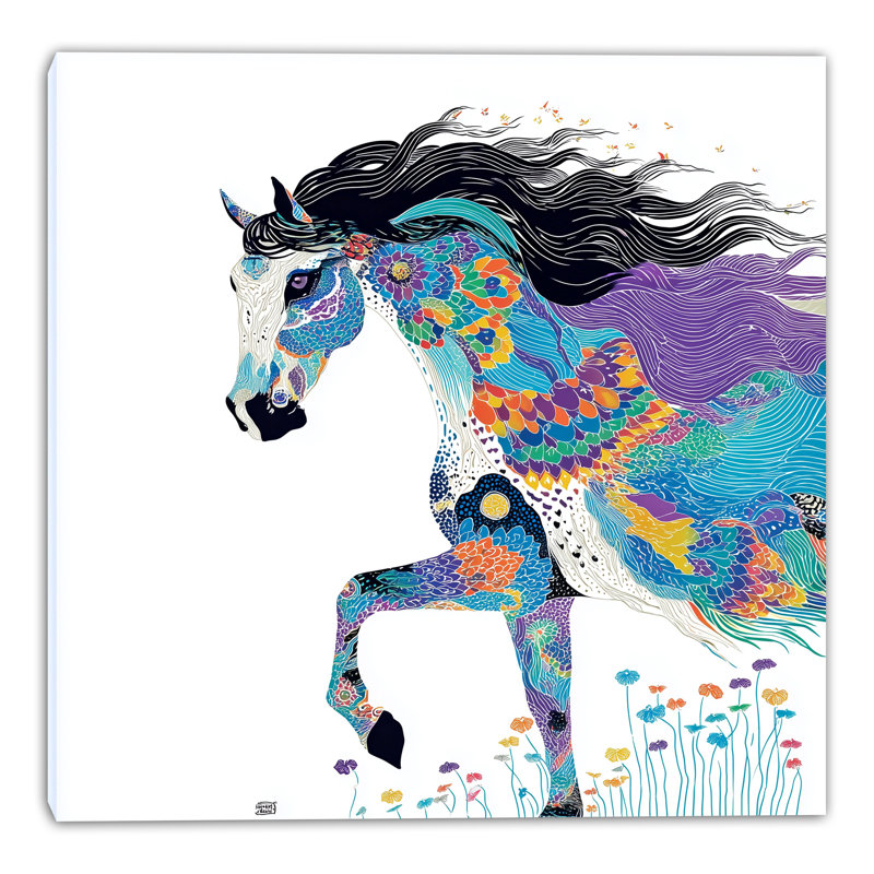 «Mosaic Meadow», art mural sur toile tendue, L 30 po x H 30 po x P 1,5 po