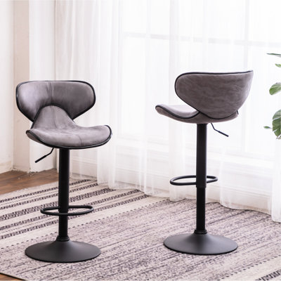 2 Gris avec siège pivotant et base, revêtement patiné, siège charmant 2, gris, base, fonction, revêtement l 18,15 po x P 21,59 po x H 34,5 po