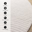 Tapis rond blanc à motif géométrique 6 pi 7 po x 6 pi 7 po