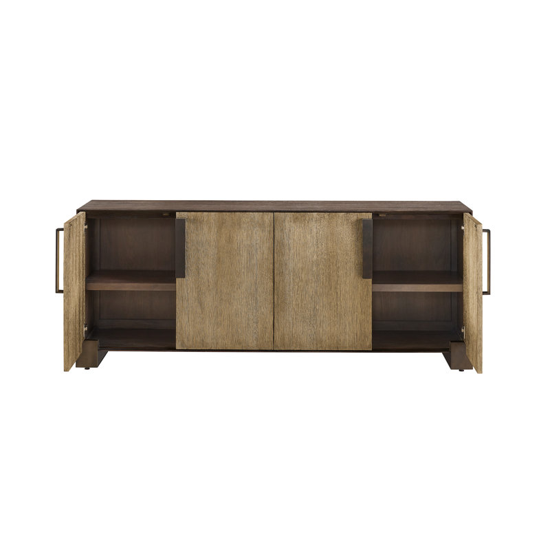 Riviera 80'' Brown Wood and Metal Sideboard with Storage